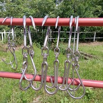 Thick iron meat hook 304 stainless steel ring pork hook double hook T-shaped hand hook S hook beef and mutton hook