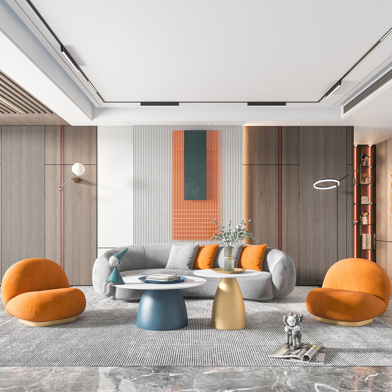 Nordic clothing store rest area small sofa net red creative leisure beauty salon curved light luxury office sofa