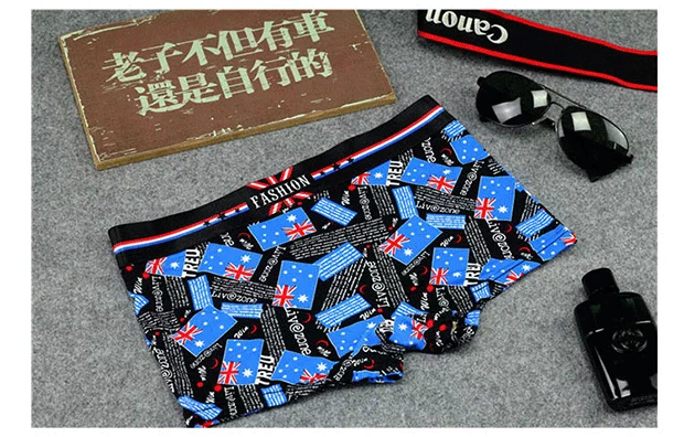 Les quần đẹp trai t băng lụa trung tính boxer vài góc hoạt hình ngụy trang xu hướng rộng bên tt giản dị kích thước lớn thoáng khí