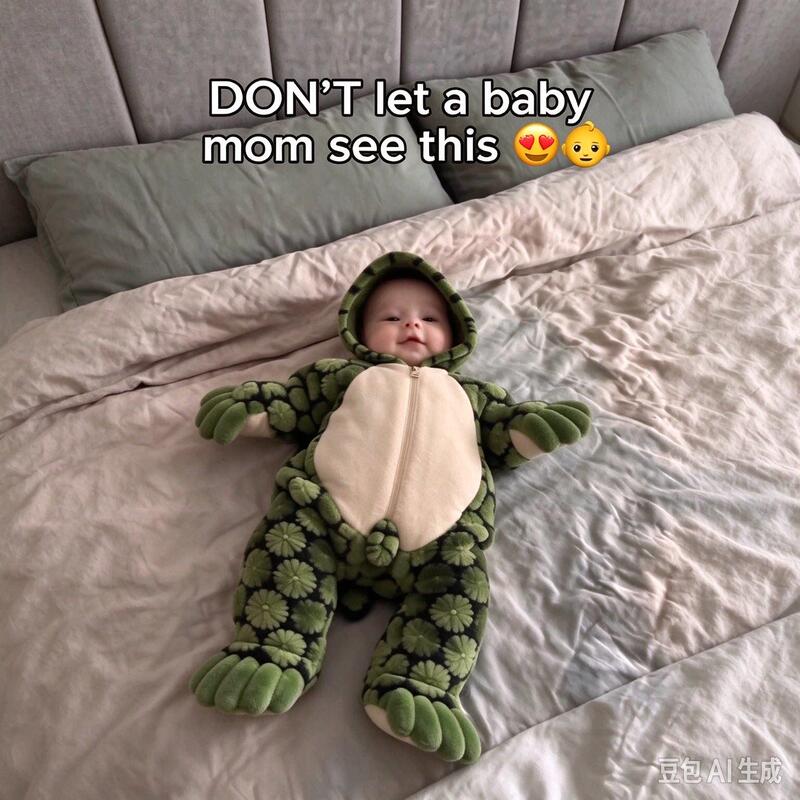 Baby Turtle Pajamas, Baby Onesie, Newborn Toddler Sleeping Bag with Hood, Creative Cross-Border Popular Turtle Onesie