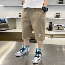 Childrens pure cotton Summer Korean version 7 Pants 2021 Summer Boy Fashion Thin outside wearing shorts CUHK Scout trendy