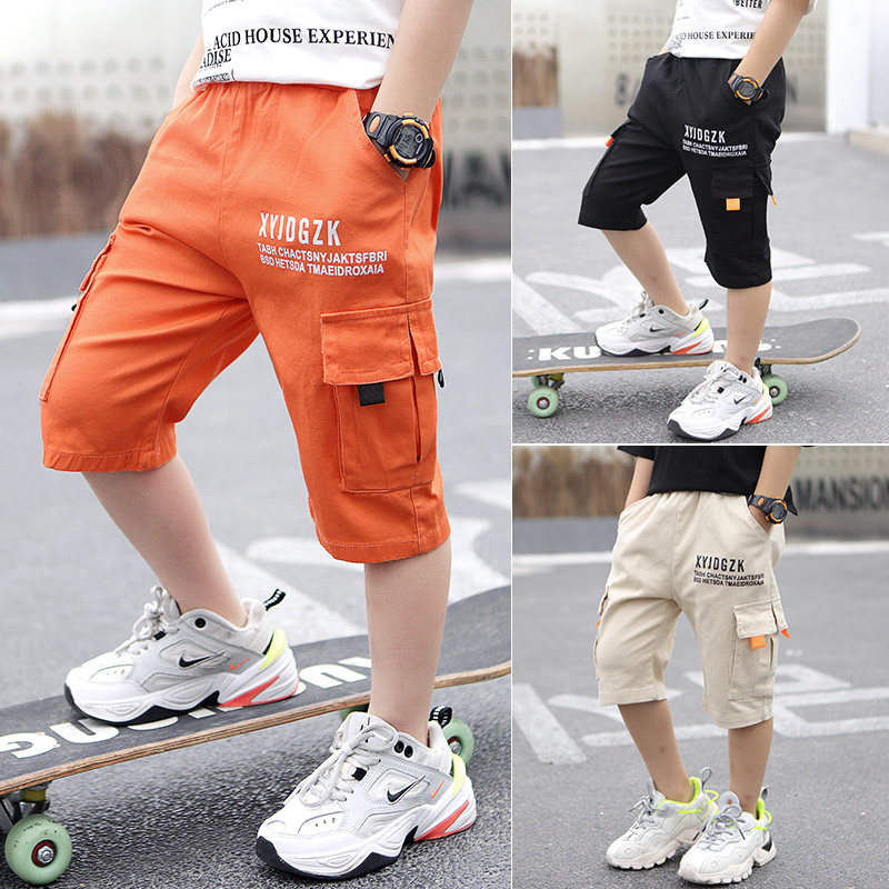 Boy's summer shorts 2021 new children slim fit loose foreign work dress pants CUHK Scout 100 hitch 50% damp pants