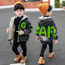 Boy gush thickened jacket 2021 new child male baby Yangqi lamb sweaty spring autumn winter clothing blouse