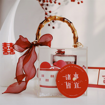 Advanced sense with hand ceremony wedding high-end practical portable acrylic female bridesmaid best man wedding annual Christmas gift box