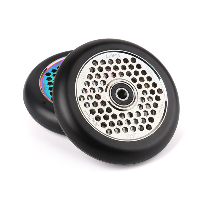 limit limit skateboard wheel accessories aluminum inner buckle silver high elastic black PU wheel 110MM ABEC-9 - Taobao