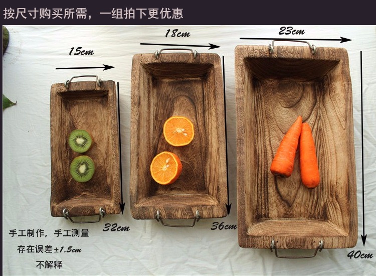 盘 原 生态 手工 烧 盘 盘 盘 盘 盘 盘 盘 hình chữ nhật khay gỗ rắn đĩa trái cây tấm ăn tối tấm tráng miệng khay go