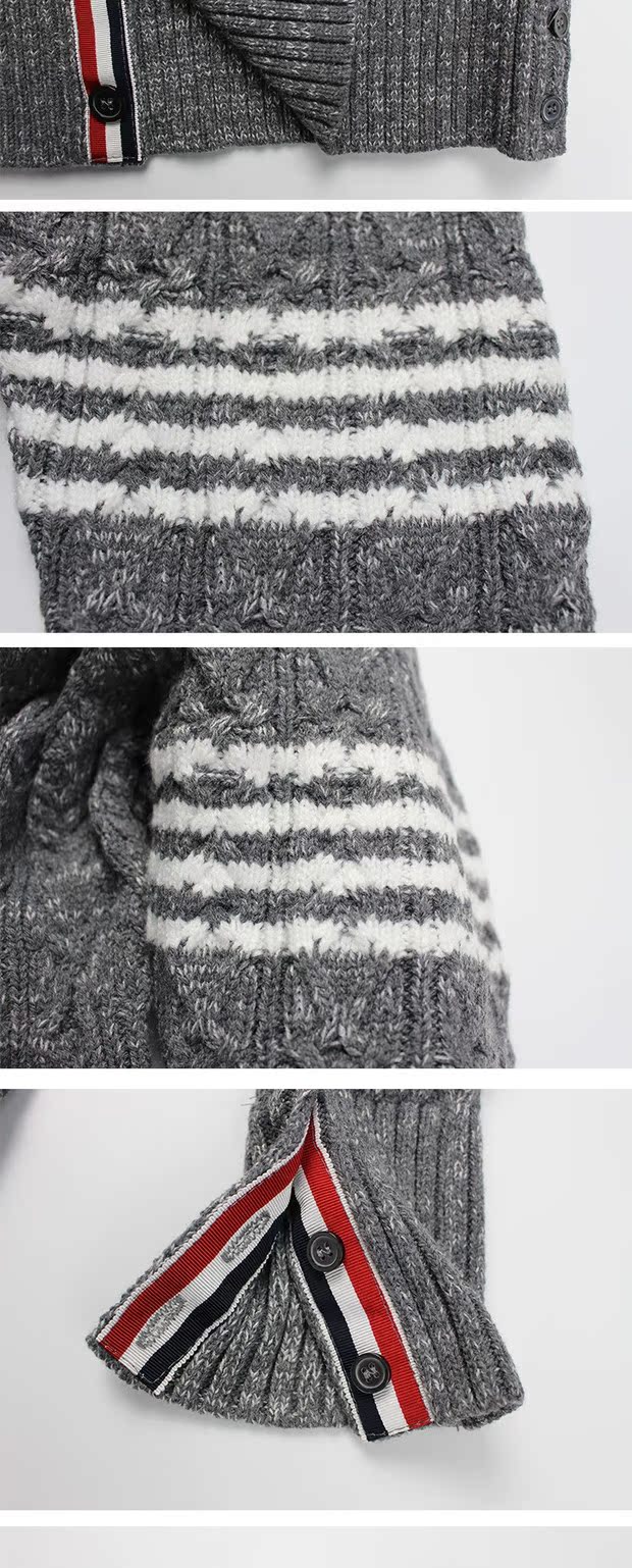 Tb cardigan mùa thu và mùa đông mẫu trắng bốn thanh dày len dày TB đan áo len đôi mẫu áo len nam và nữ áo khoác áo khoác nam hàn quốc