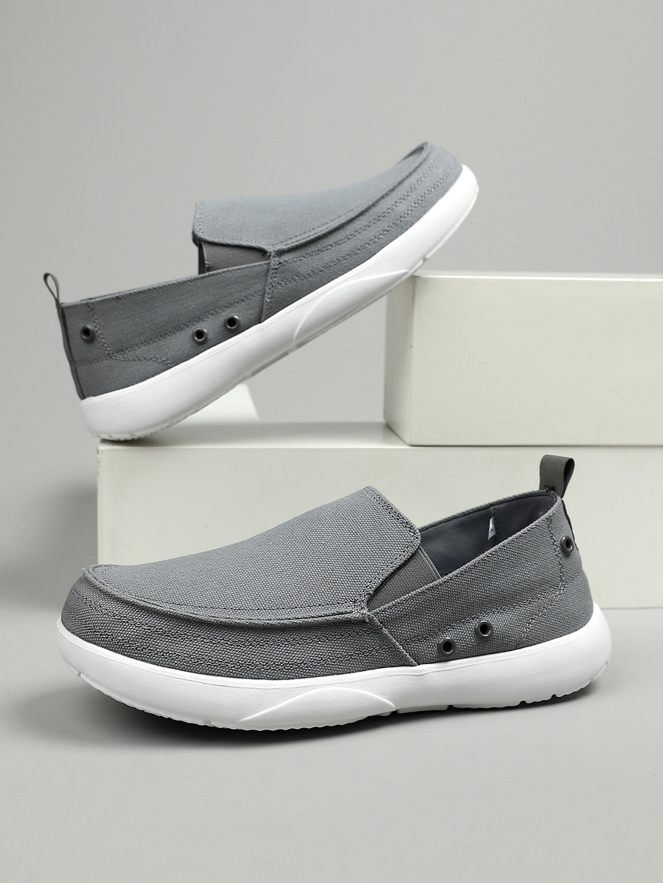 Men's Breathable Lightweight Canvas Slip-on Walking Shoes_voghion.com