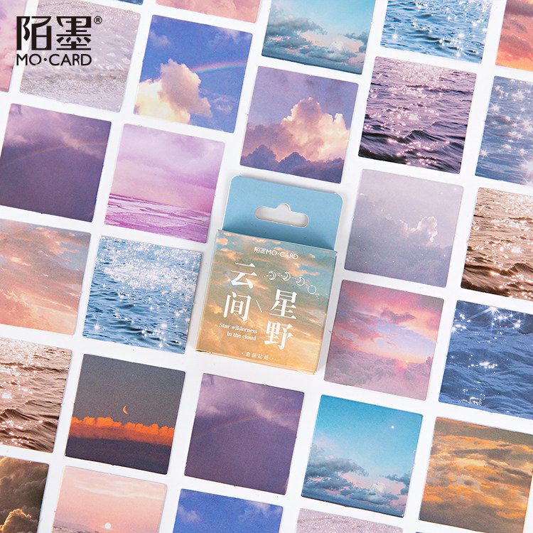 Hoshino hand account sticker between clouds simple sky cloud background diary photo album diy decorative material boxed seal sticker