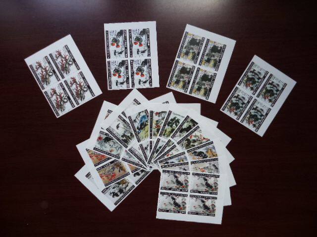 Central African Republic 2019 China Name Painting Post Li Bitter Zen Painting Stamps 16 All (toothless) Quadrilateral stamps