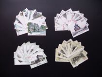 Very exquisite Beijing Hutong Garden City Gate Temple tax stamps 9 pieces set of 4 types sold together engraved version