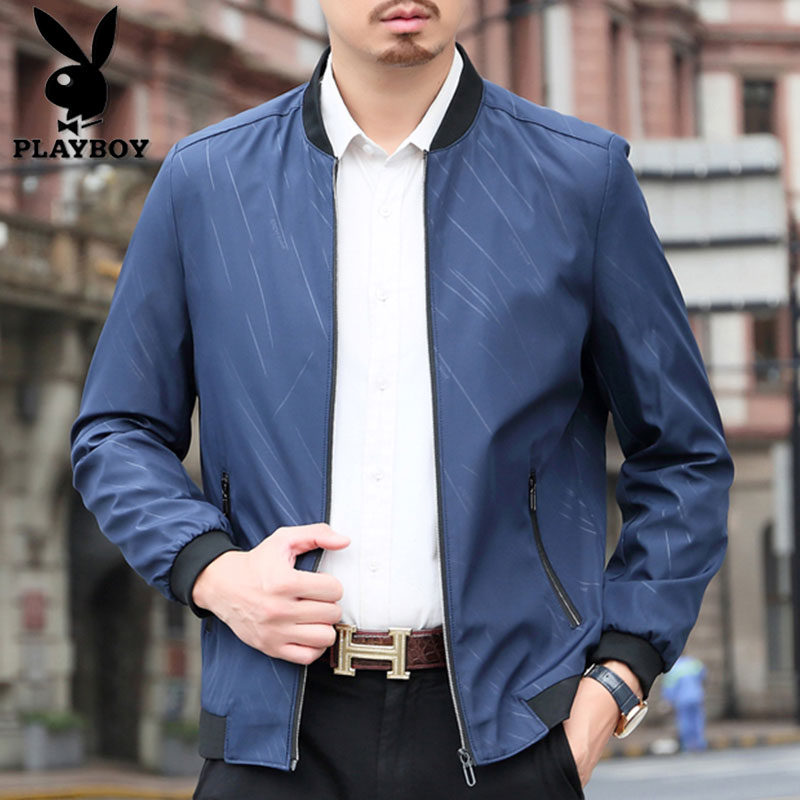 Playboy Dad mùa xuân áo khoác mỏng nam bóng chày Collar Casual Jacket Trung niên Trung Tuổi Men Top.