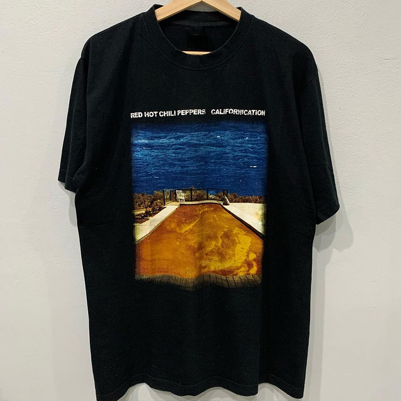 Red Hot Chili Peppers Y2K Niche Hip-Hop Short-Sleeved Heavy Cotton T-Shirt for Men and Women