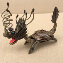 Brown braided handicrafts turtles and dragons brown braided animals mythical beasts Changsha folk characteristic handicrafts intangible cultural heritage and national arts