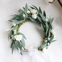 ins Forest Flower Bride Wreath Headwear Holiday Accessories Wedding Photography Photo Green Wedding Hair Accessories