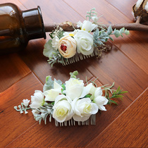  Original forest bride flower hair accessories Holiday hair comb Photo photo accessories Hanfu hairpin ancient silk flower head accessories