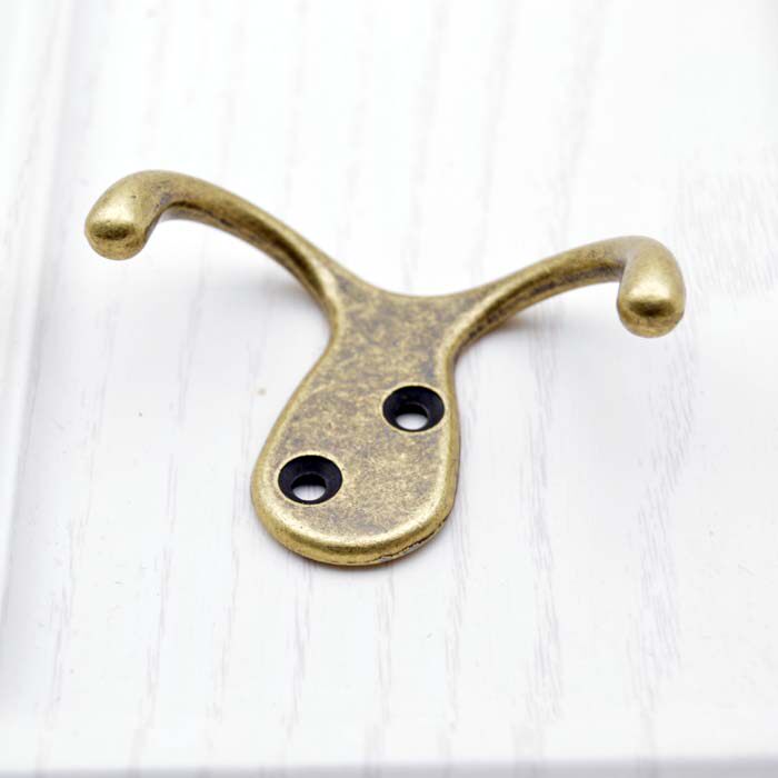 Thickened Sturdy Garden Style Creative Cloister Hood Hook Turquou-Style Antique Coat Hook Double Hooks Cloak Wardrobe Hook
