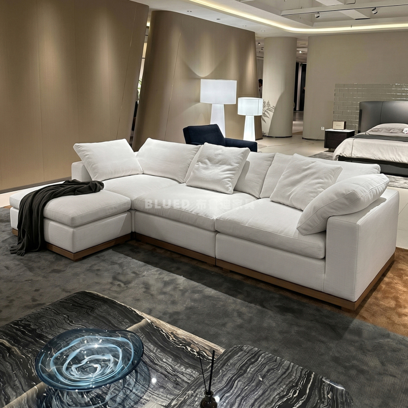 Linen Fabric Sofa, White Cloud Cream, Natural Wood Style, Small Apartment Living Room, Three-Seater, Straight Row, Fully Removable and Washable Linen Fabric Sofa, White Cloud Cream, Natural Wood Style, Small Apartment Living Room, Three-Seater, Straight Row, Fully Removable and Washable