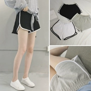 Mùa hè 2018 mới đa năng thời trang giản dị màu rắn nhà nóng quần size rộng rộng chân rộng chạy quần short