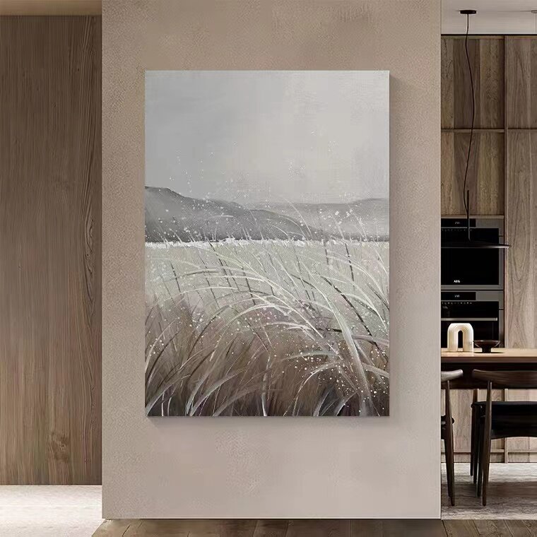 Wabi-sabi wind hanging painting modern three-dimensional living room porch landscape decorative painting abstract thick texture pure hand-painted oil painting - Taobao