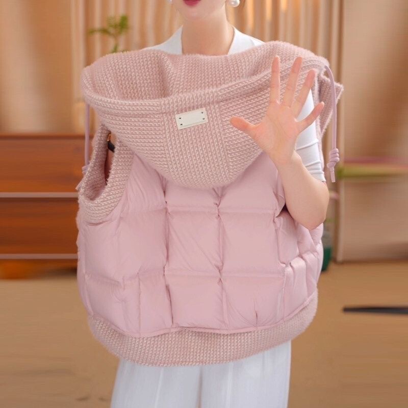 Vest 2026 Winter New Style Women's Fashionable Sleeveless Vest Loose Slimming Design Hooded Warm Jacket