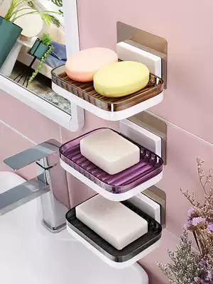 Shuangqing bathroom wall-mounted soap holder-free suction cup soap rack multi-layer soap box can drain soap rack