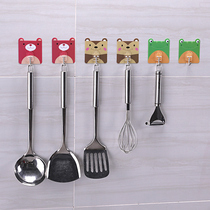 Punch-free adhesive hook kitchen strong adhesive storage adhesive hook bathroom wall hanging stainless steel seamless hook single cartoon