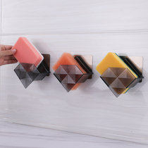 Kitchen wall-mounted rag storage rack non-perforated scrubs water storage rack multifunctional plastic dishcloth rack