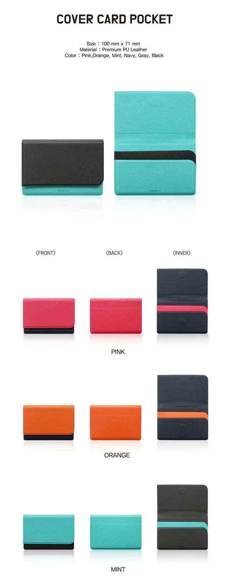 Hàn Quốc Chính hãng Creative Colorblock Flip Leather Card Pack Mini Bus Card Set Thẻ di động Chủ thẻ truy cập bóp đựng tiền