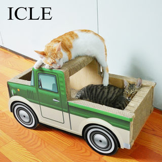 Icle Small Car Cat Bed Large Cat Cave Green Pickup Truck Cat Scratching Board Integrated Vertical Cat Claw Bed Wear-Resistant and Non-Shedding