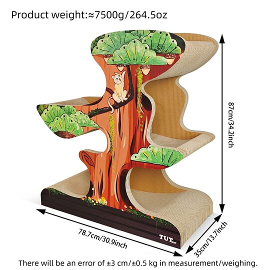 Icle cat scratching board extra large one-piece corrugated paper cat scratching board multi-cat family bonsai pine tree claw grinder wear-resistant