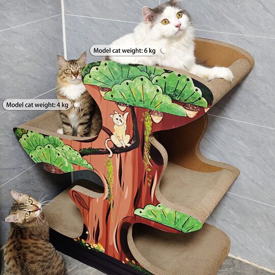 Icle cat scratching board extra large one-piece corrugated paper cat scratching board multi-cat family bonsai pine tree claw grinder wear-resistant