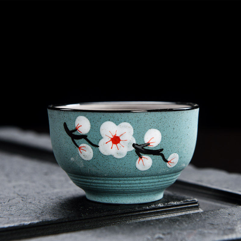 Large Number Hand Painted Tea Cup Ceramic Pint Cup Purple Sand Single Tea Qigong Fu Tea Bowl Big Pu'er Personal Cup Cup