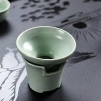 Ruyao tea leak tea filter Open piece tea filter can raise Ru porcelain filter Ceramic tea ice crack tea funnel