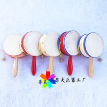 Childrens toy Waves Drum Sheep Leather Wooden wooden hand rattle baby Early teaching Puzzle Baby Toy 01 years old