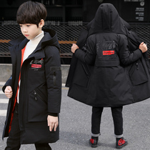 Children CUHK boy boy cotton coat jacket with long down cotton clothing thickened foreign air 10 Winter fit 12 Boy 15 years old