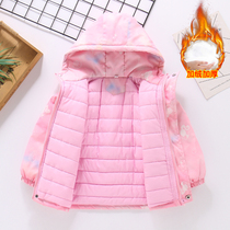 Girl Cotton Suit Jacket Autumn Winter Clothing 2021 New Foreign Air Blouses CUHK Tong Winter Clothing Cotton Clothes Children Gcotton Clothes