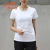 Noble bird T-shirt nữ tay ngắn nửa tay mùa hè 2019 đan len mới chạy thể dục hàn quốc top 0192100 - Áo phông thể thao