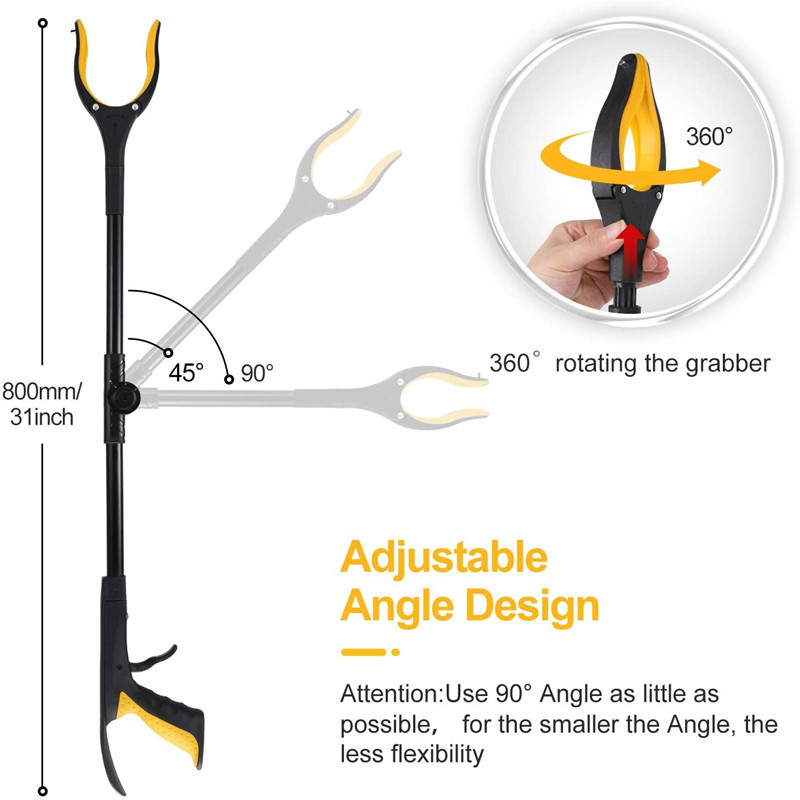 Foldable Clip Portable Pickup Tool Multifunctional Adjustable Angle Garbage Picker with Magnet
