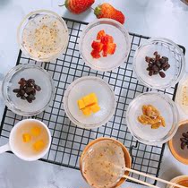 Crystal jelly rabbit glass bowl American baby household commercial bowl Cake powder mold bowl cake steamed cake Pudding cup