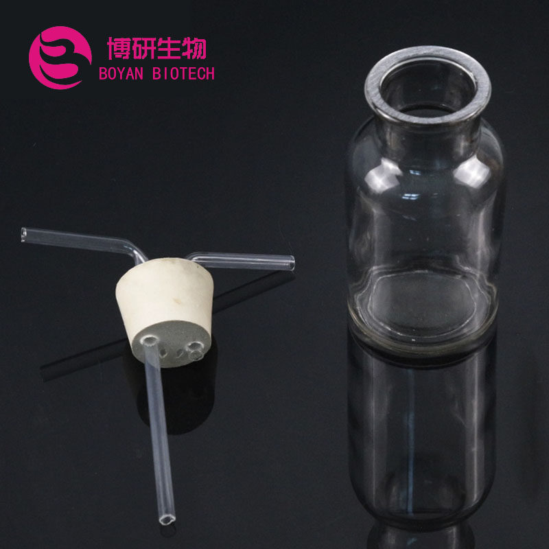 250ml Set of gas cylinder washing gas device large-caliber bottle matching catheter double-hole rubber plug teaching instrument chemistry laboratory