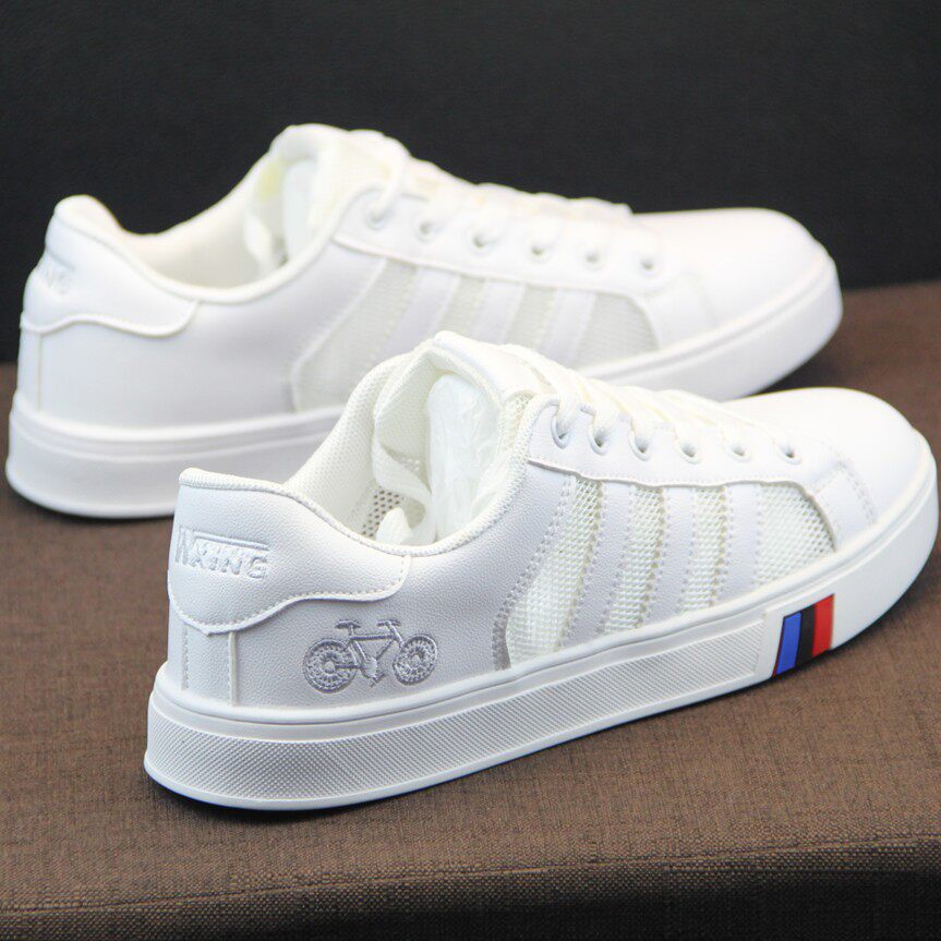 Hong Kong men's shoes 2022 spring and summer new mesh hollow breathable men's casual sneakers sports white shoes men