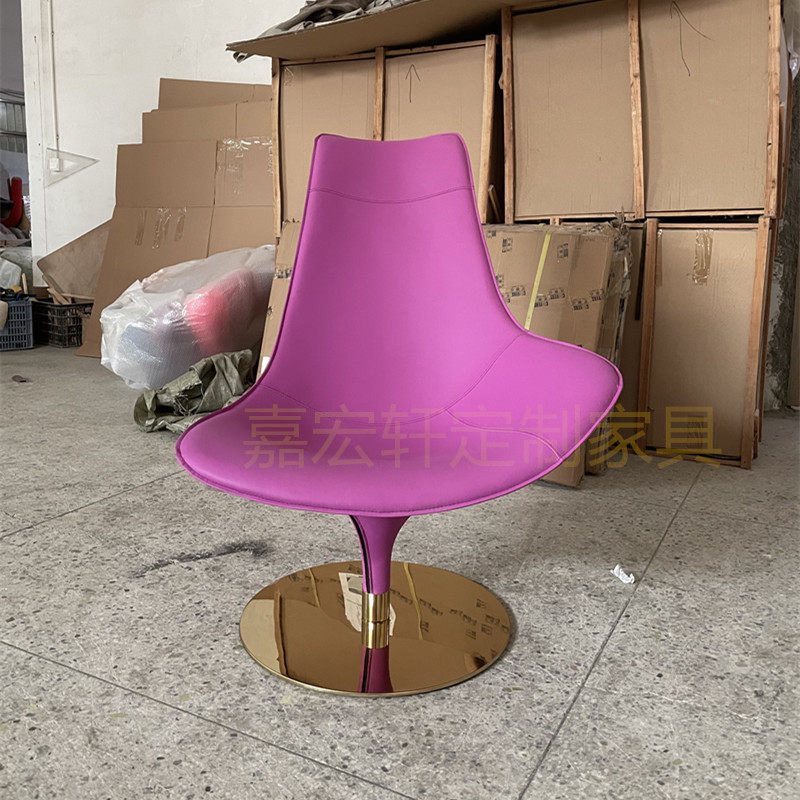 Стул 意式轻奢现代设计师个性玻璃钢异形酒店咖啡样板房高背扶手单人椅 OTHER