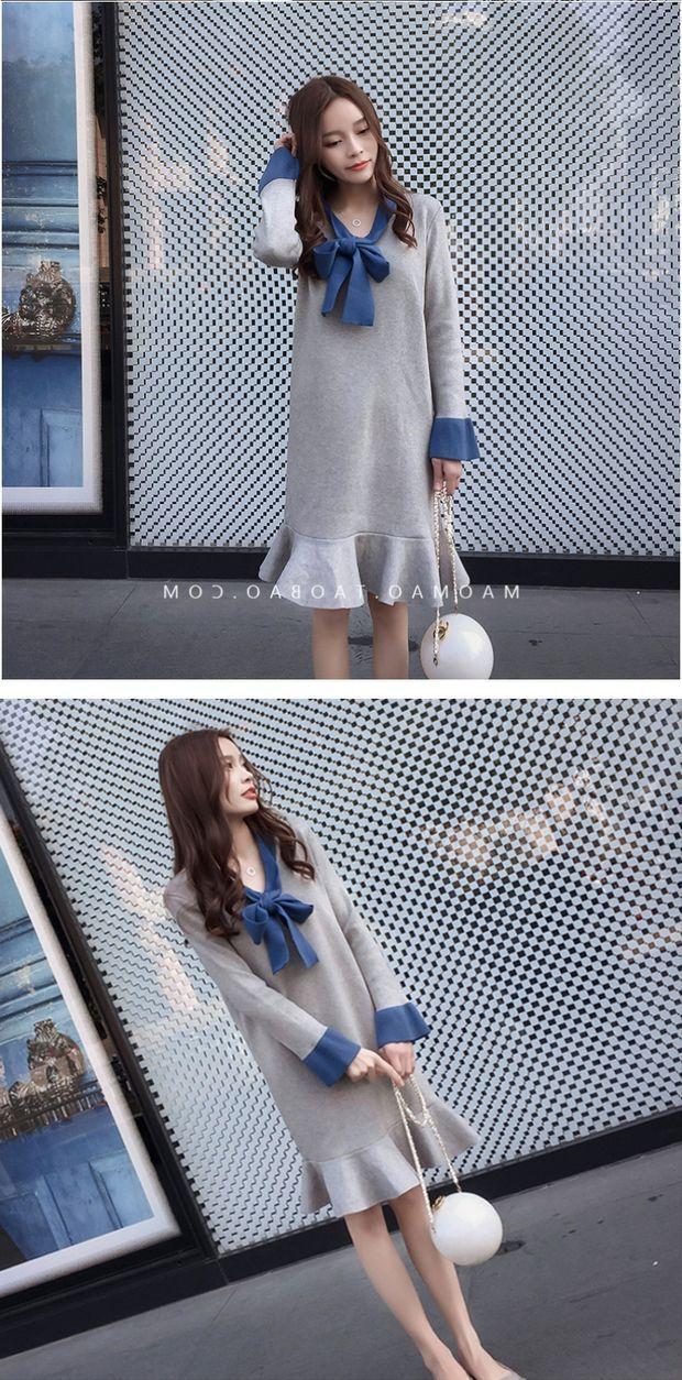 Mùa xuân và mùa thu 2018 mới cỡ lớn nữ chất béo mm che bụng lỏng lẻo áo dài tay áo ren trong phần dài của thủy triều áo vải voan