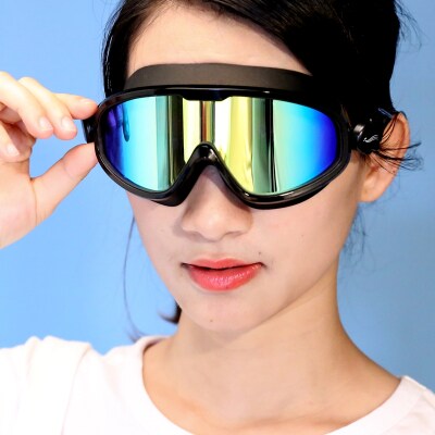 American VR swimming goggles large frame high-definition anti-fog waterproof diving goggles for men and women electroplated swimming glasses outdoor colorful full-screen