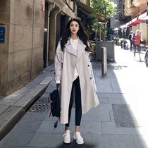 South Korean girls spring and autumn clothes women 2021 new bf wind army green double-row buttoned wind clothes woman with loose jacket
