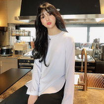 T-shirt woman long sleeve port Wind 100 lap 2021 Early spring loose Euros dress ins Han version Conspicuge Blouses Bottoms Shirts