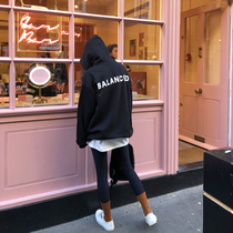 Loose cec Korean version Lazy Wind with cap sleeve head 100 hitchide thickened oversize student bf Chains necrosweaters