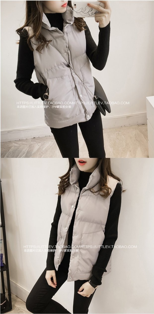 Quần áo thu đông 2017 mới hoang dã áo khoác vest ngắn nữ đôi cotton quần áo sinh viên phiên bản Hàn Quốc của trang phục cotton giản dị sang trọng thiết kế thời trang nữ