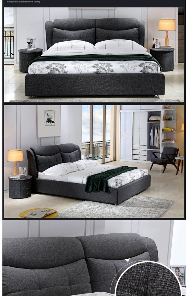 Mousse hoàn toàn có thể tháo rời giường vải căn hộ nhỏ giường vải đôi rộng 2m rộng 2,2 mét Bắc Âu phòng ngủ chính hạm - Giường giường ngủ 1m8x2m giá rẻ